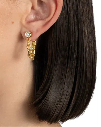 Alexis Bittar Asterales Chain Linked Front Back Earrings In Black
