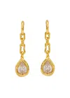 Alexis Bittar Asterales Crystal-embellished 14kt Gold-plated Drop Earrings In Gold