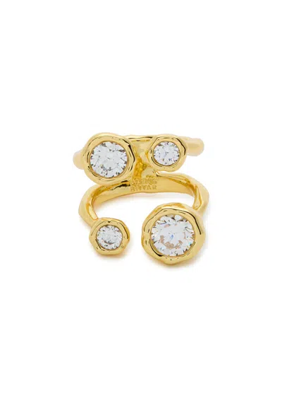 Alexis Bittar Asterales Crystal-embellished 14kt Gold-plated Ring