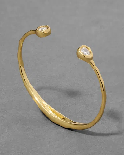 Alexis Bittar Asterales Crystal Skinny Capped Cuff Bracelet In Gold