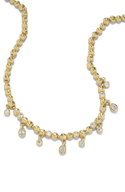 Alexis Bittar Asterales Cubic Zirconia Charm Ball Chain Necklace In Gold