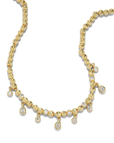 Alexis Bittar Asterales Cubic Zirconia Charm Necklace, 15.5-17.5 In Gold