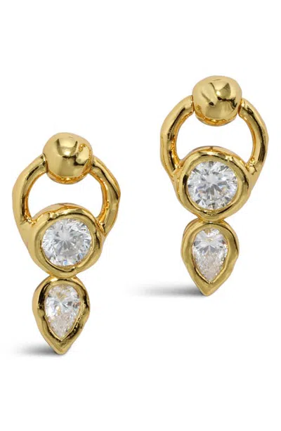 Alexis Bittar Asterales Cubic Zirconia Circle Post Earrings In Gold