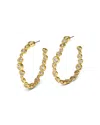 ALEXIS BITTAR ASTERALES CUBIC ZIRCONIA LARGE OVAL HOOP EARRINGS IN 14K GOLD PLATED