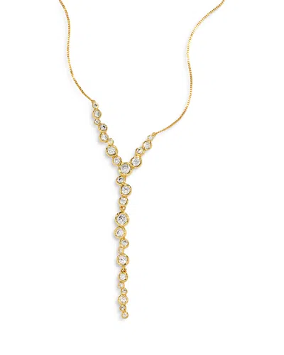 ALEXIS BITTAR ASTERALES CUBIC ZIRCONIA LARIAT NECKLACE IN 14K GOLD PLATED, 16-18