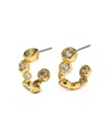 Alexis Bittar Asterales Cubic Zirconia Small Oval Hoop Earrings In 14k Gold Plated In Gold