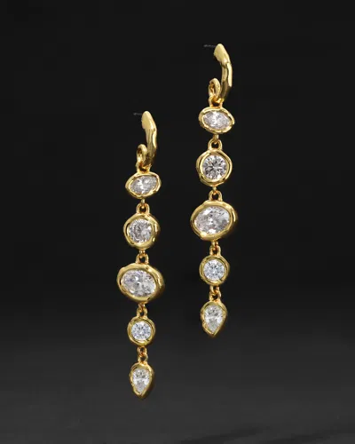 Alexis Bittar Asterales Cz Linked Hoop Drop Earrings In Multi