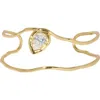 Alexis Bittar Asterales Floating Cubic Zirconia Cuff Bracelet In Brown
