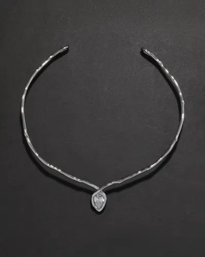 Alexis Bittar Asterales Floating Cz Collar Necklace In Silver