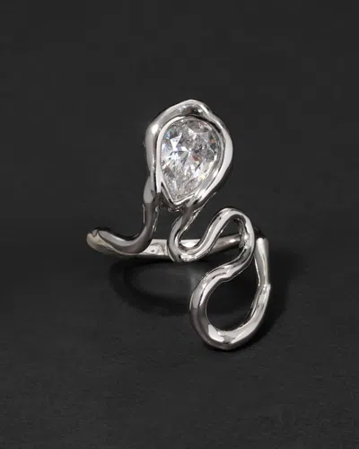 Alexis Bittar Asterales Floating Cz Vine Ring In Silver