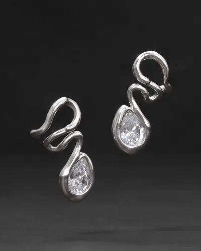 Alexis Bittar Asterales Floating Vine Post Earring- In Silver