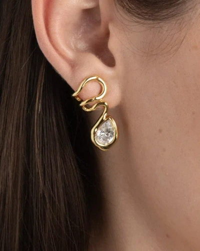 Alexis Bittar Asterales Floating Vine Post Earrings In Gold