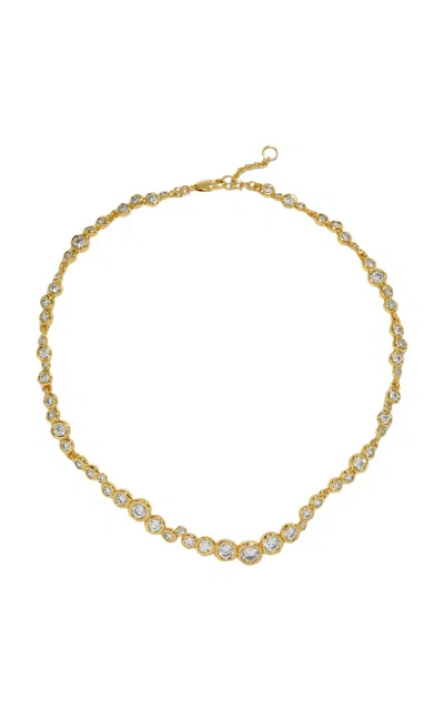 Alexis Bittar Asterales Crystal-embellished 14kt Gold-plated Necklace In Black