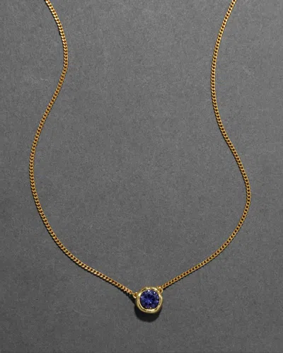 Alexis Bittar Asterales Gold Solitaire Necklace- Tanzanite