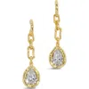 Alexis Bittar Asterales Link Cubic Zirconia Drop Earrings In Gold