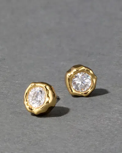 Alexis Bittar Asterales Molten Bezel Stud Earring- In Gold