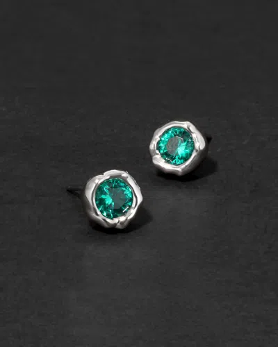 Alexis Bittar Asterales Molten Bezel Stud Earring- In Silver