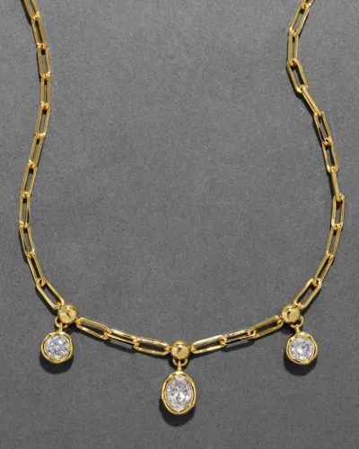 Alexis Bittar Asterales Petite Triple Cz Drop Necklace In Gold