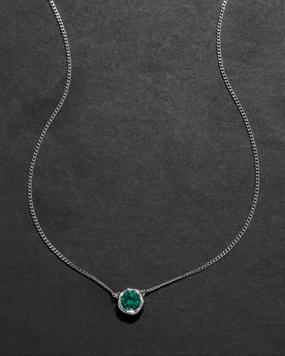 Alexis Bittar Asterales Silver Solitaire Necklace- Emerald