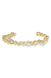 Alexis Bittar Asterales Cubic Zirconia Skinny Cuff Bracelet In 14k Gold Plated In Stones