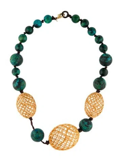 Pre-owned Alexis Bittar Beaded Cage Collar Necklace, 19" In Multi