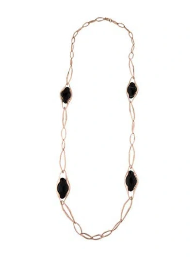 Pre-owned Alexis Bittar Black Stone Chain Necklace, 41.25"