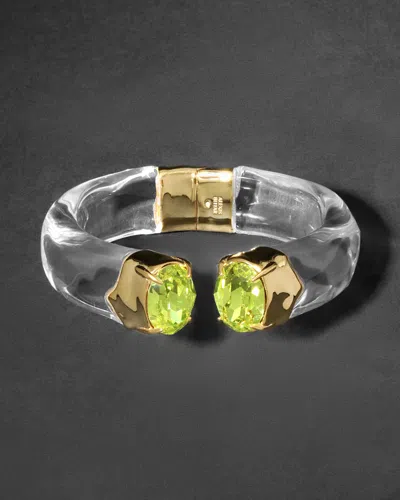 Alexis Bittar Bonbon Crystal Lucite Hinge Bracelet- And Citrus In White