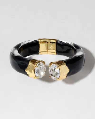 Alexis Bittar Bonbon Crystal Lucite Hinge Bracelet- In Black