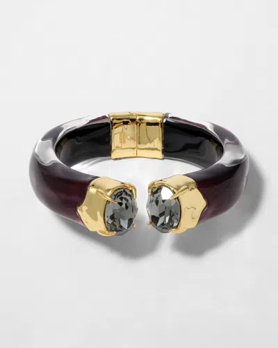 Alexis Bittar Bonbon Crystal Lucite Hinge Bracelet- In Gold