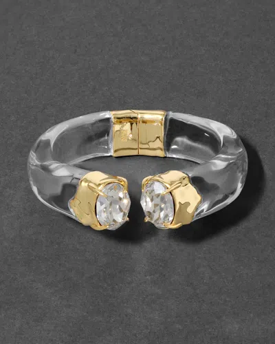 Alexis Bittar Bonbon Crystal Lucite Hinge Bracelet- In Gold