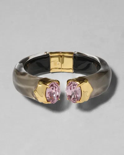 Alexis Bittar Bonbon Crystal Lucite Hinge Bracelet- In Gold