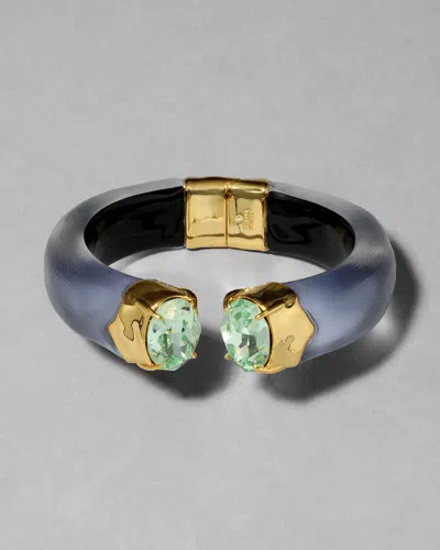 Alexis Bittar Bonbon Crystal Lucite Hinge Bracelet- In Green