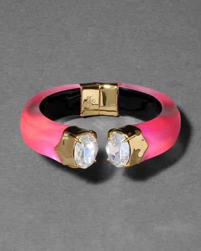 Alexis Bittar Bonbon Crystal Lucite Hinge Bracelet- In Pink