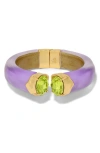 Alexis Bittar Bonbon Crystal Lucite® Hinged Bracelet In Purple/green