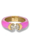 Alexis Bittar Bonbon Crystal Lucite Hinge Bracelet In Azalea/gold