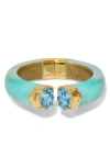 Alexis Bittar Bonbon Hinge Bangle Bracelet In Blue/gold