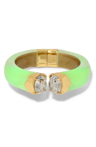 Alexis Bittar Bonbon Hinge Bangle Bracelet In Neon Green/gold