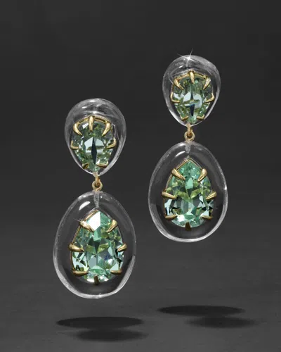 Alexis Bittar Bonbon Crystal Lucite Teardrop Post Earring- In Green