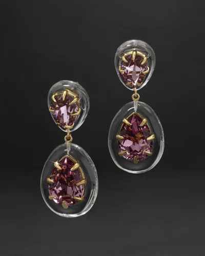 Alexis Bittar Bonbon Crystal Lucite Teardrop Post Earring- In Pink