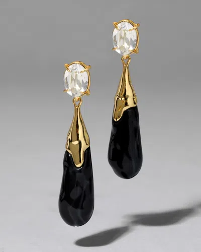 Alexis Bittar Bonbon Crystal Small Teardrop Earring- In Black