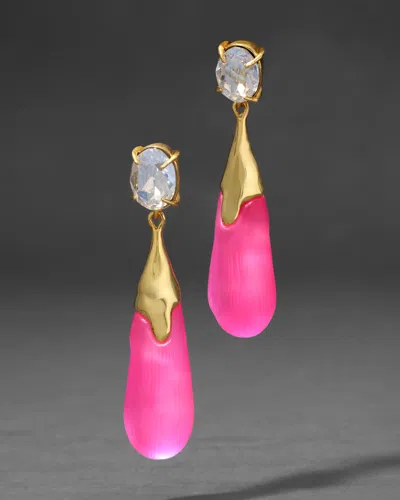 Alexis Bittar Bonbon Crystal Small Teardrop Earring- In Pink