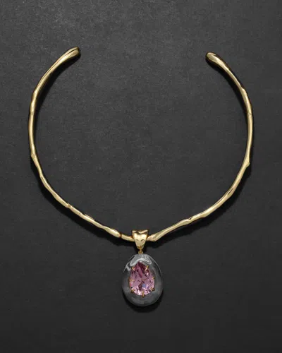 Alexis Bittar Bonbon Crystal Teardrop Lucite Collar Necklace- In Gold