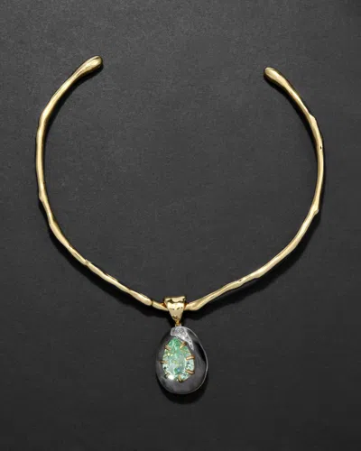 Alexis Bittar Bonbon Crystal Teardrop Lucite Collar Necklace- In Gold