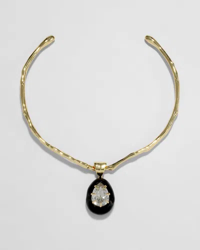 Alexis Bittar Bonbon Crystal Teardrop Lucite Collar Necklace- In Onyx
