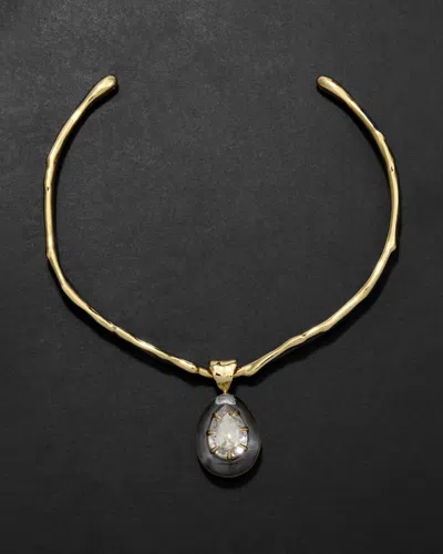 Alexis Bittar Bonbon Crystal Teardrop Lucite Collar Necklace- In Gold