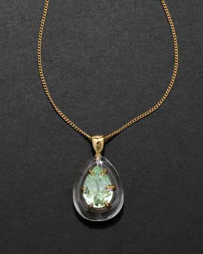 Alexis Bittar Bonbon Crystal Teardrop Lucite Pendant Necklace- In Gold