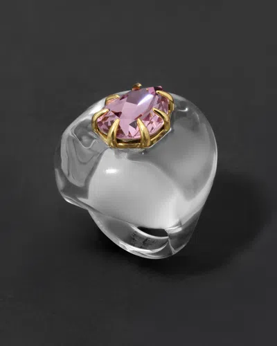 Alexis Bittar Bonbon Crystal Teardrop Lucite Ring- In Metallic