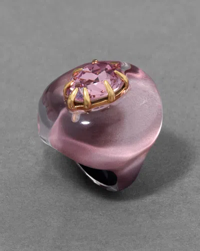 Alexis Bittar Bonbon Crystal Teardrop Lucite Ring- In Dusty Rose