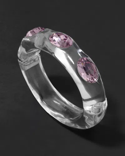 Alexis Bittar Bonbon Large Crystal Studded Lucite Hinge Bracelet- In Pink