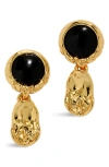 Alexis Bittar Brut Black Onyx Coin Drop Earrings In Multi